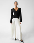 Phoebe Dress With Scarf, Black/White