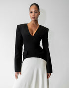 Phoebe Dress With Scarf, Black/White