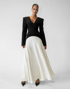 Phoebe Dress With Scarf, Black/White