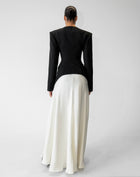 Phoebe Dress With Scarf, Black/White