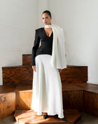 Phoebe Dress With Scarf, Black/White