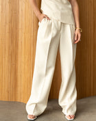 Sage Relaxed Twill Pants, Ivory