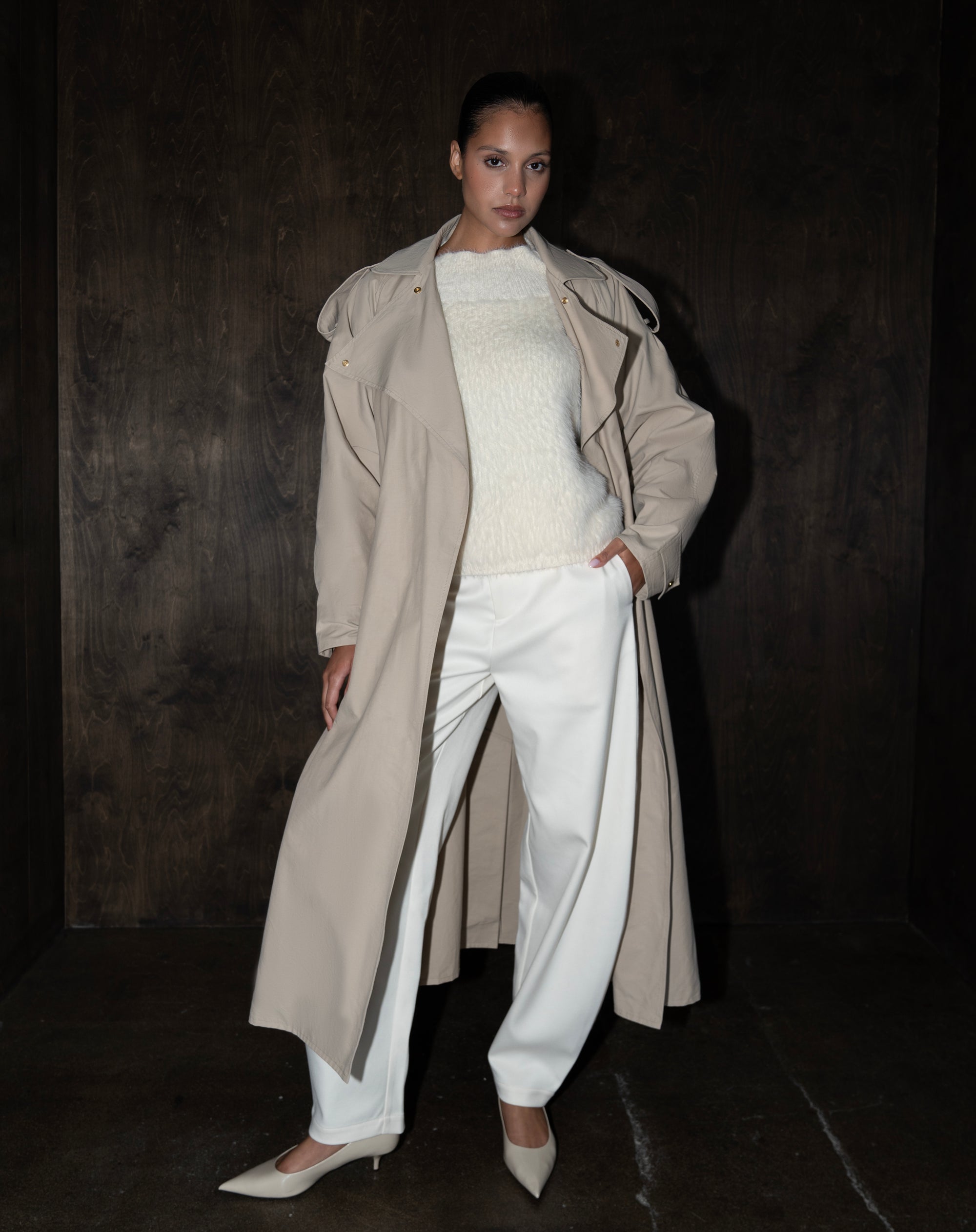 Eira Trench Coat, Tan