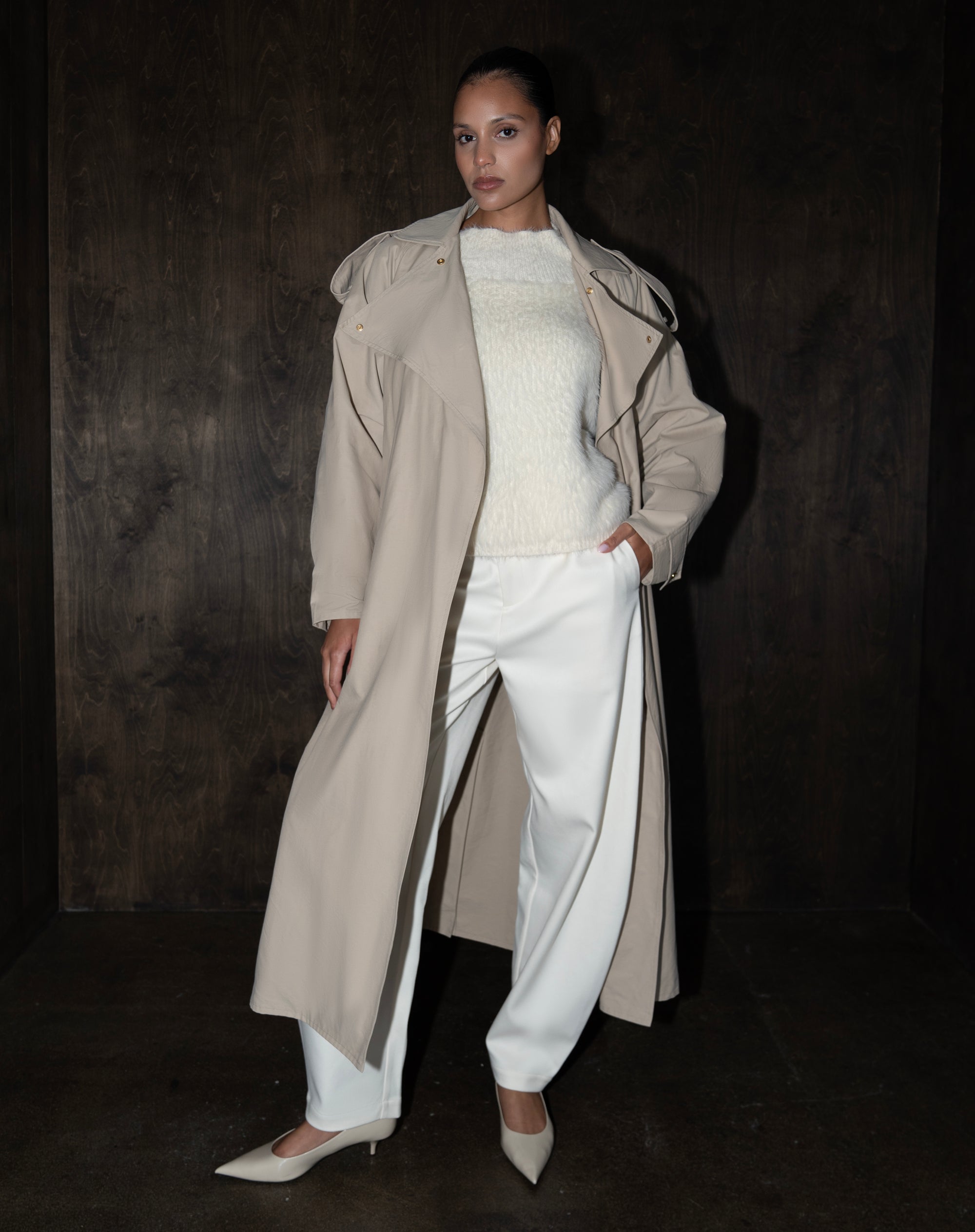 Eira Trench Coat, Tan