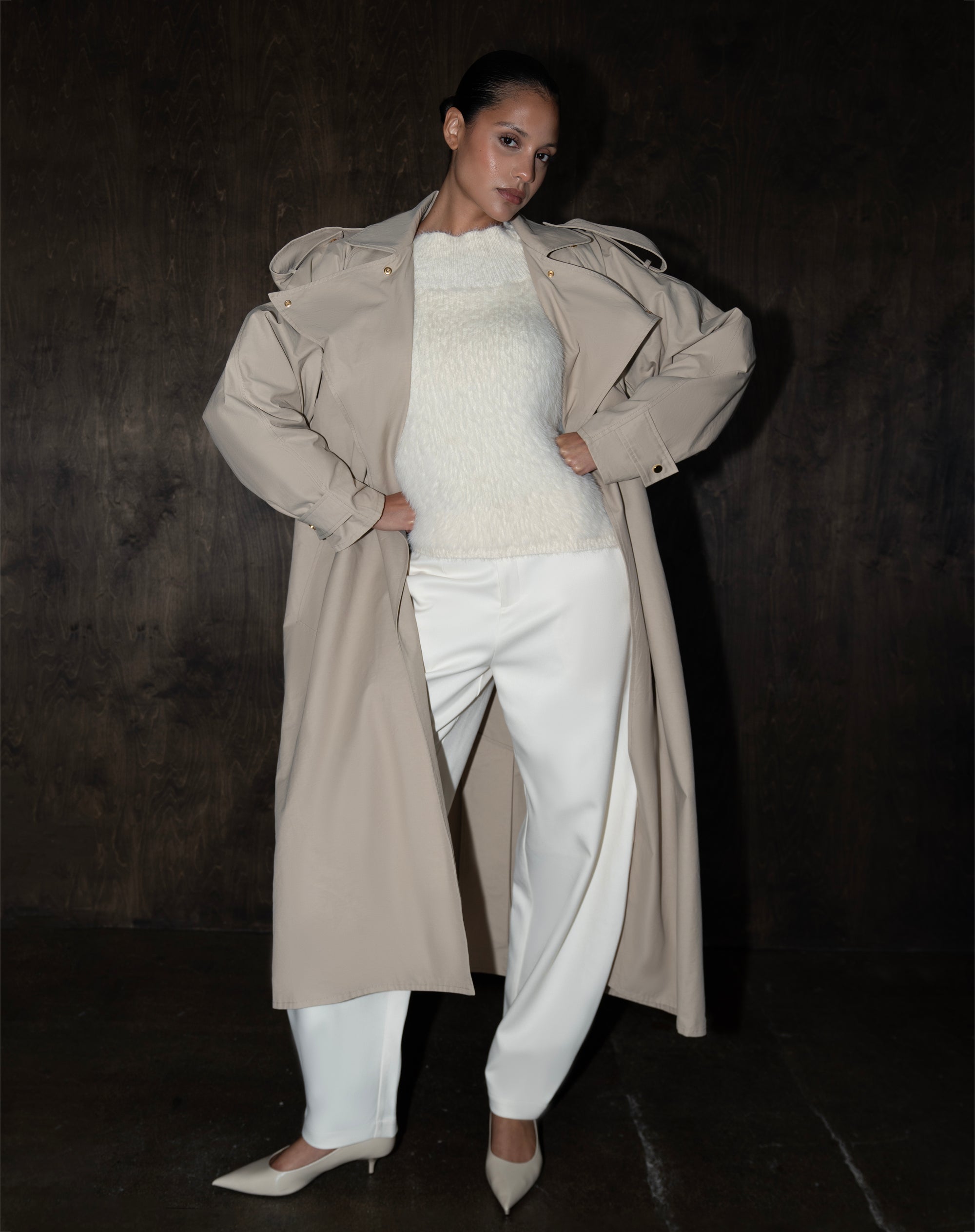 Eira Trench Coat, Tan