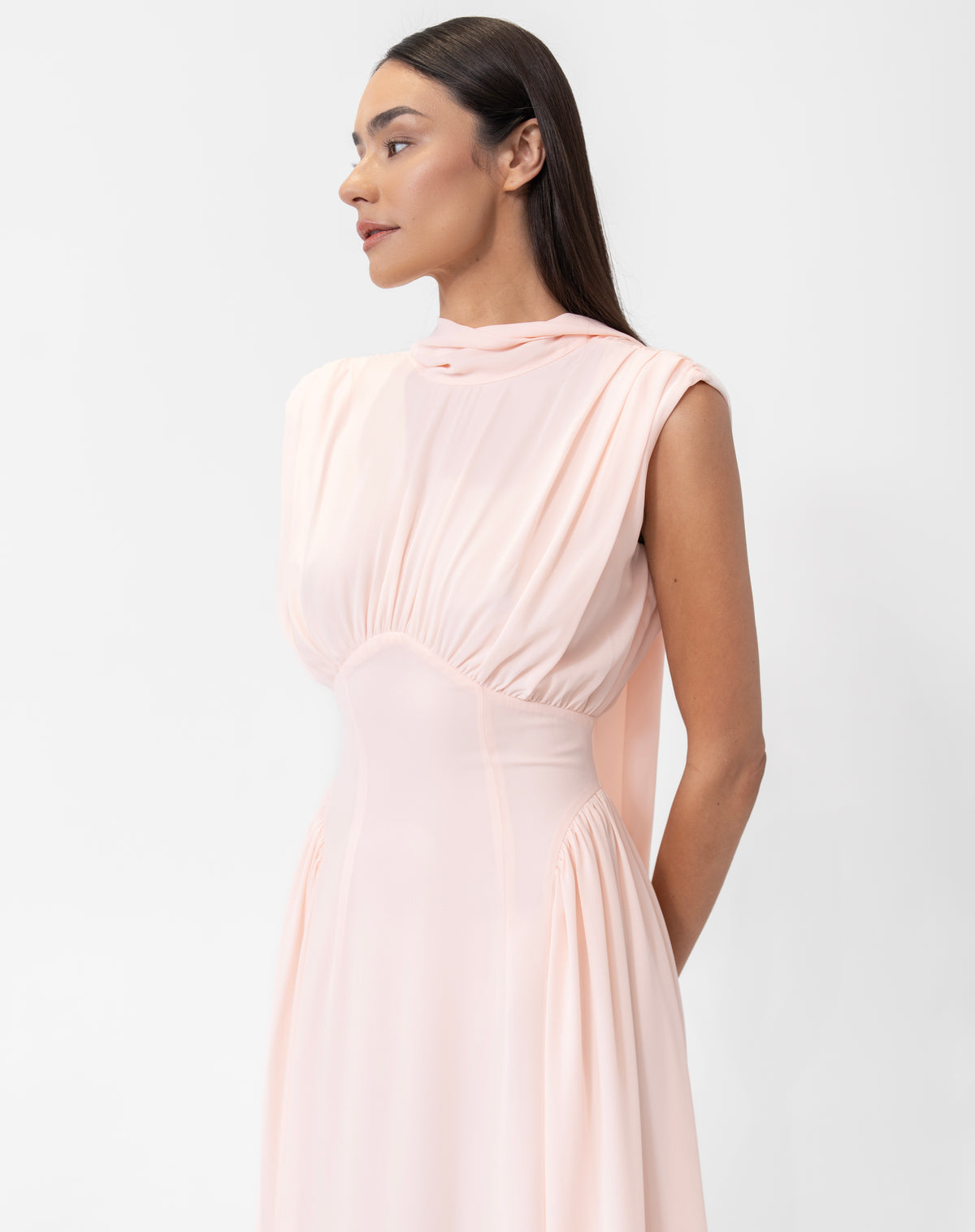 Eliana Sleeveless Scarf Dress, Pink S / Pink