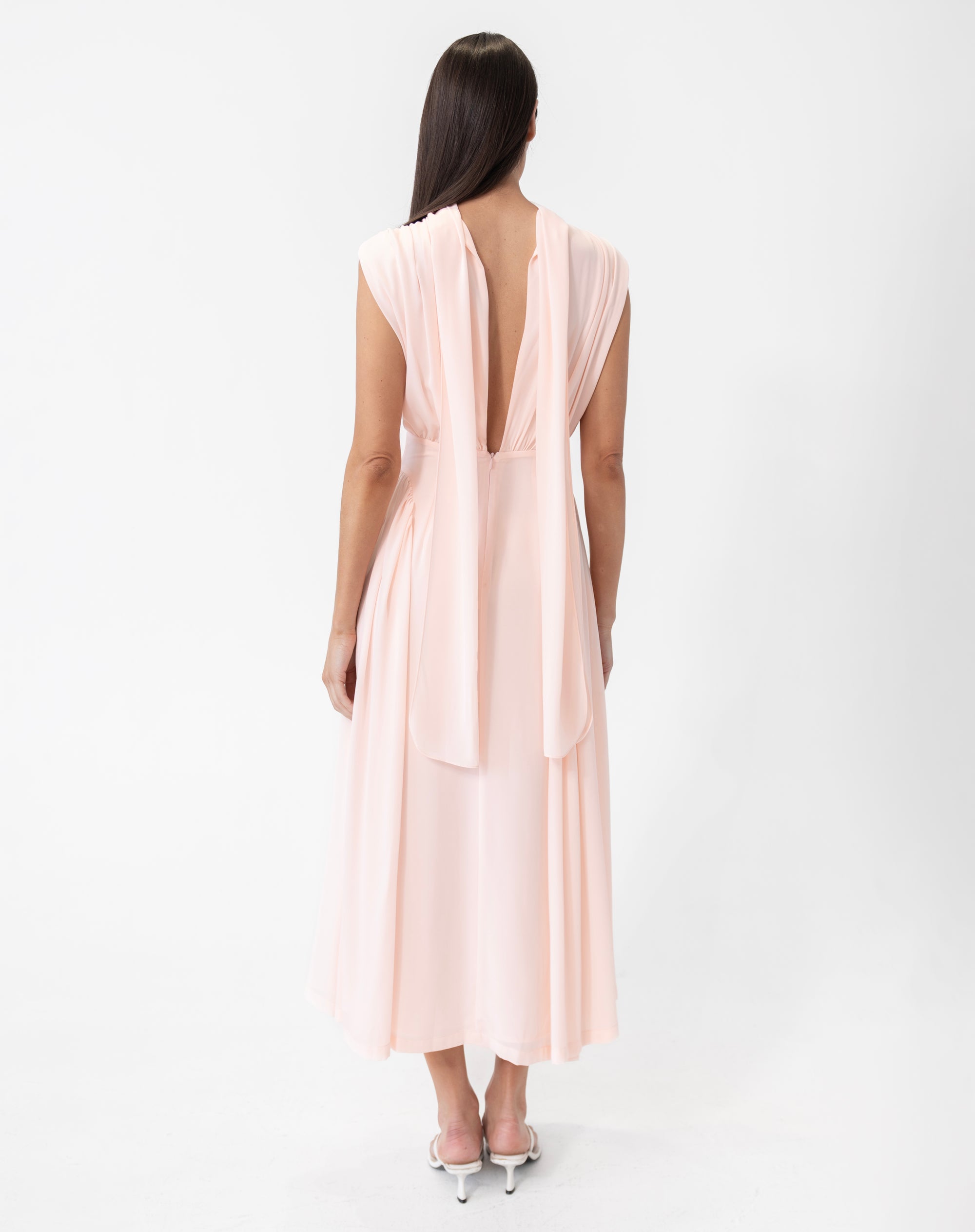 Eliana Sleeveless Scarf Dress, Pink S / Pink