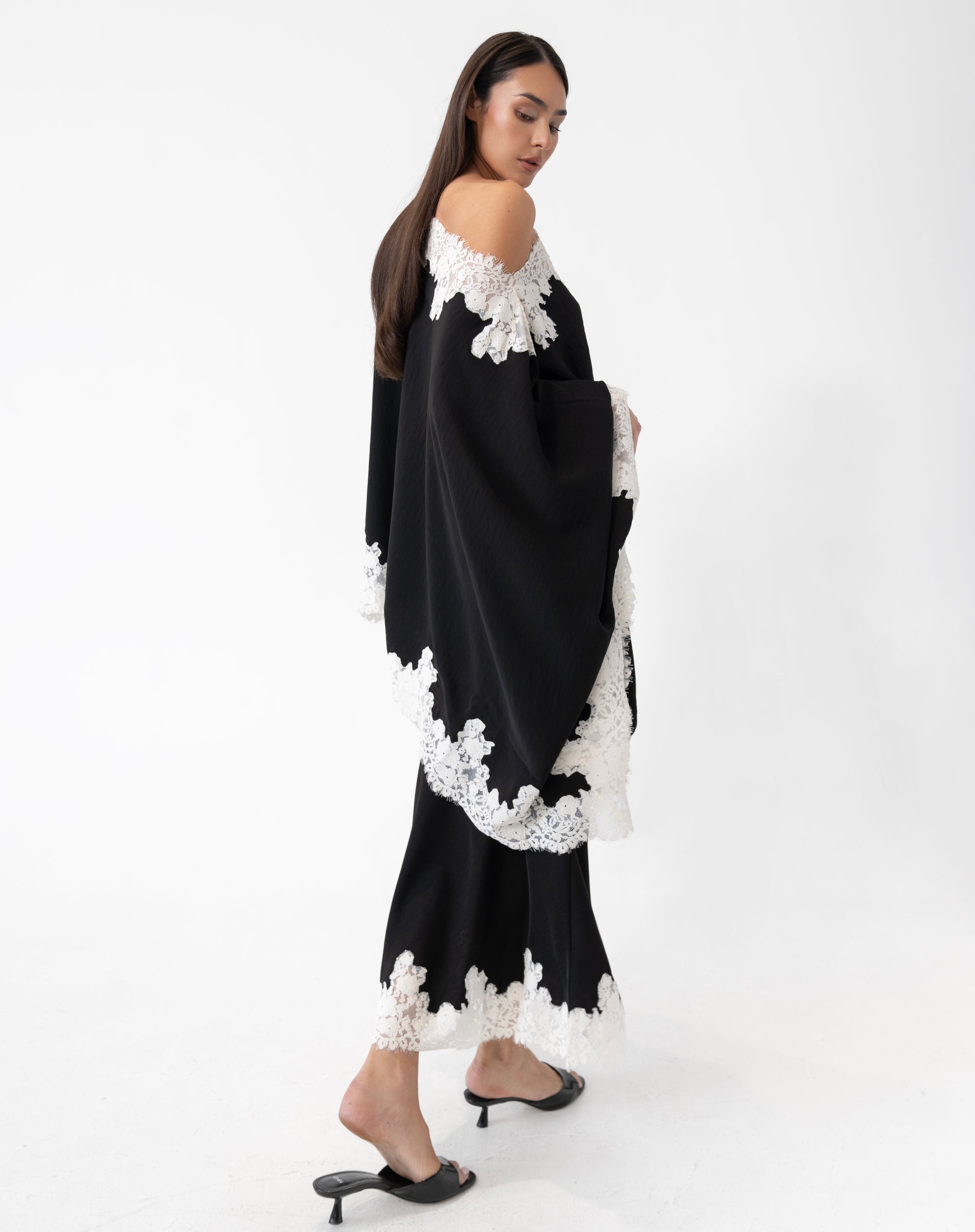 Heather Lace Skirt, Black