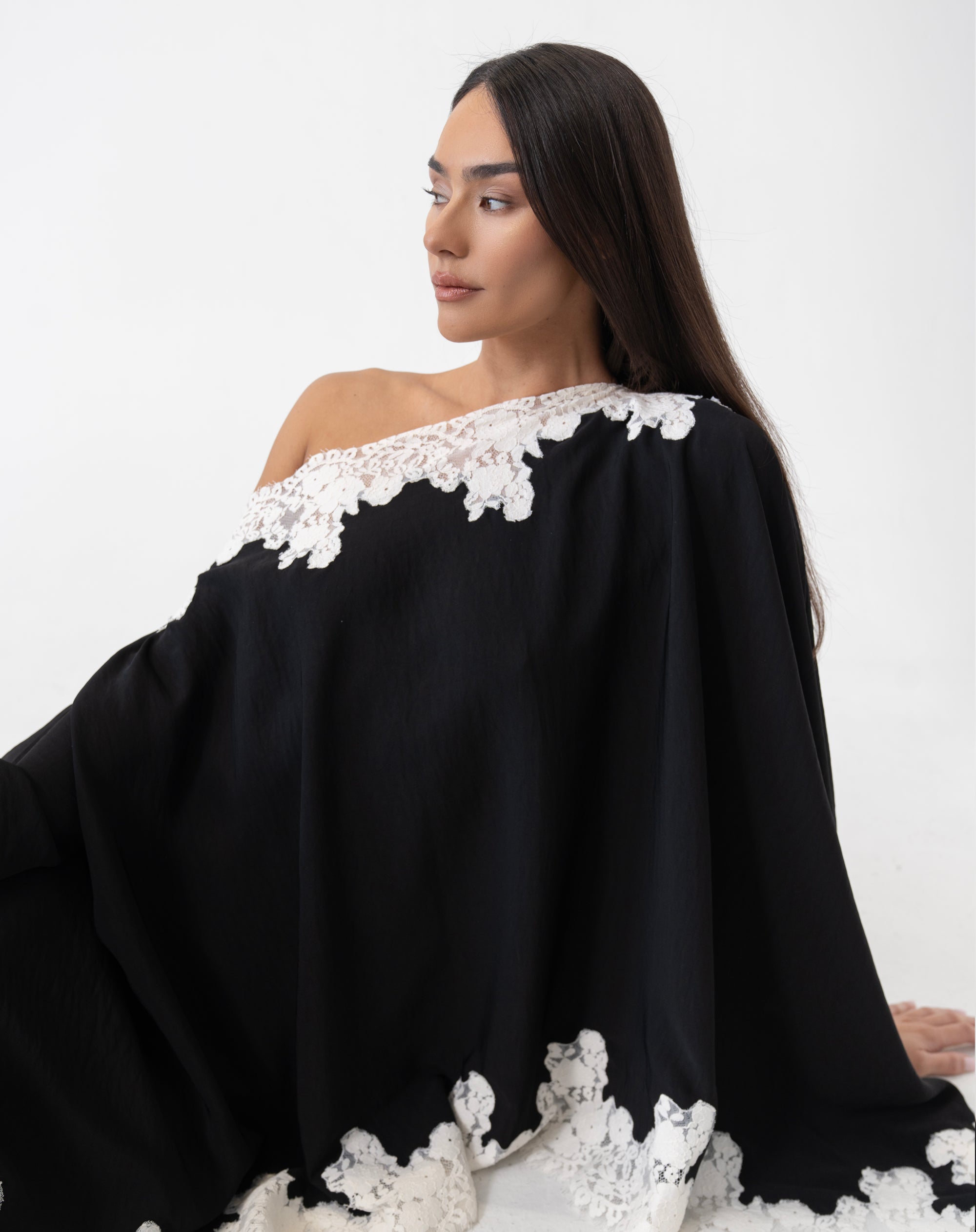 Elsie Lace Cape Top, Black XS/S / Black Elsie Lace Cape Top, Black XS/S / Black
