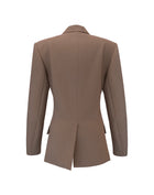 Sadie Oversized Shoulder Cinched Blazer, Umber[Pre Order]