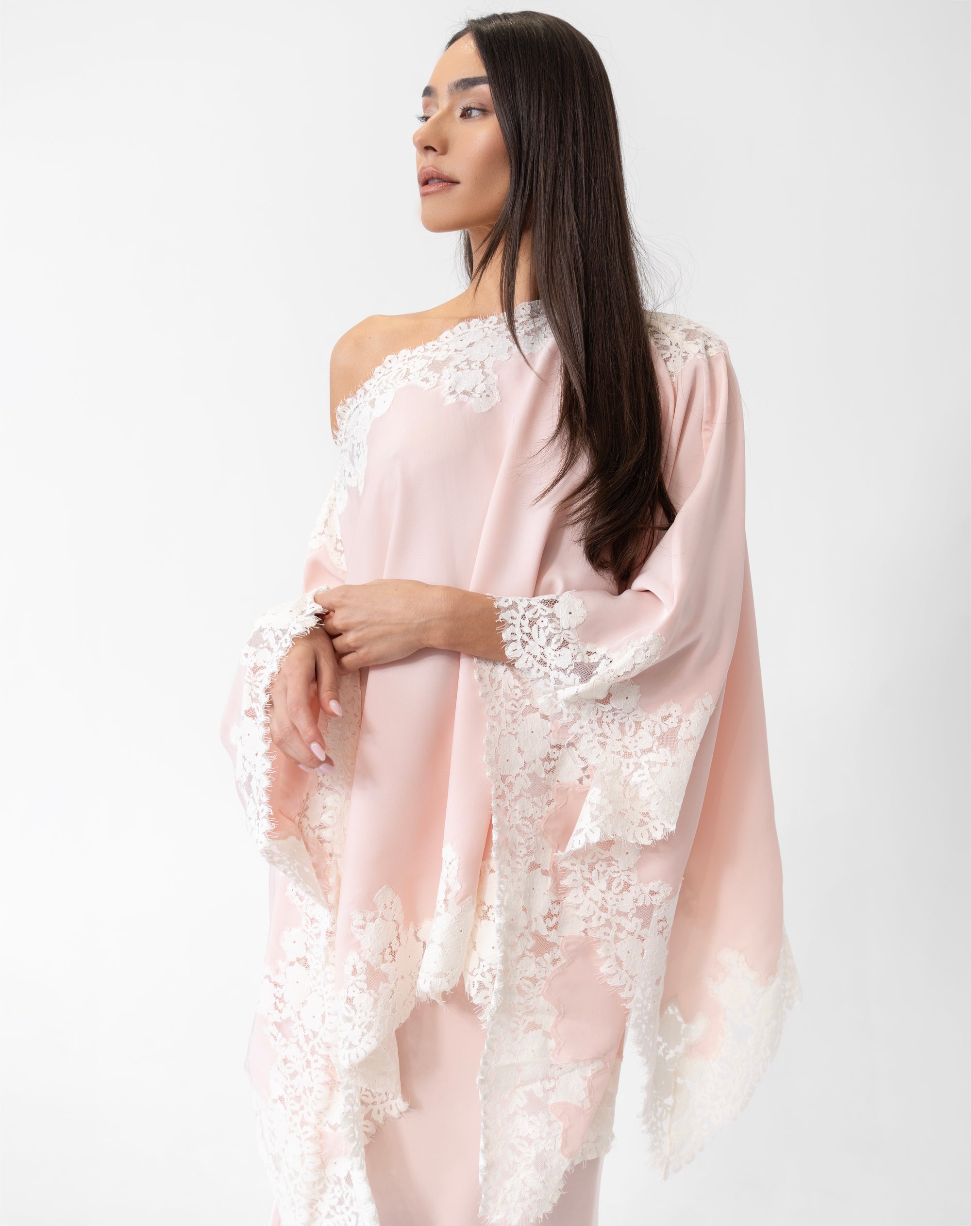Elsie Lace Cape Top, Pink