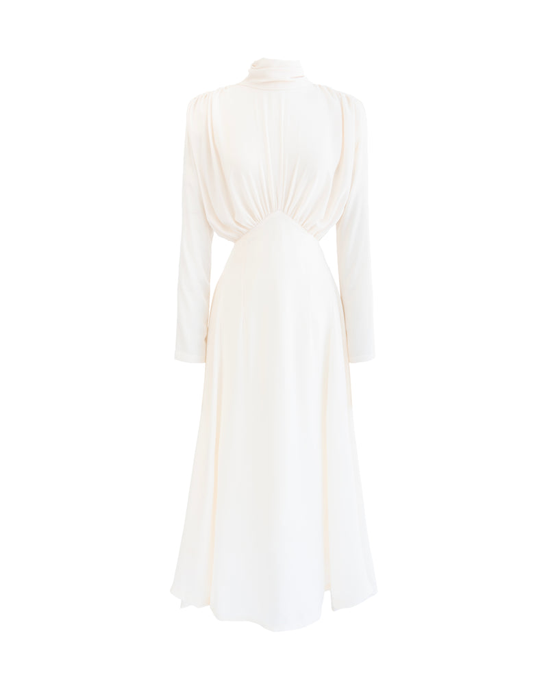 Nina High Neck Dress, Ivory[Pre Order]