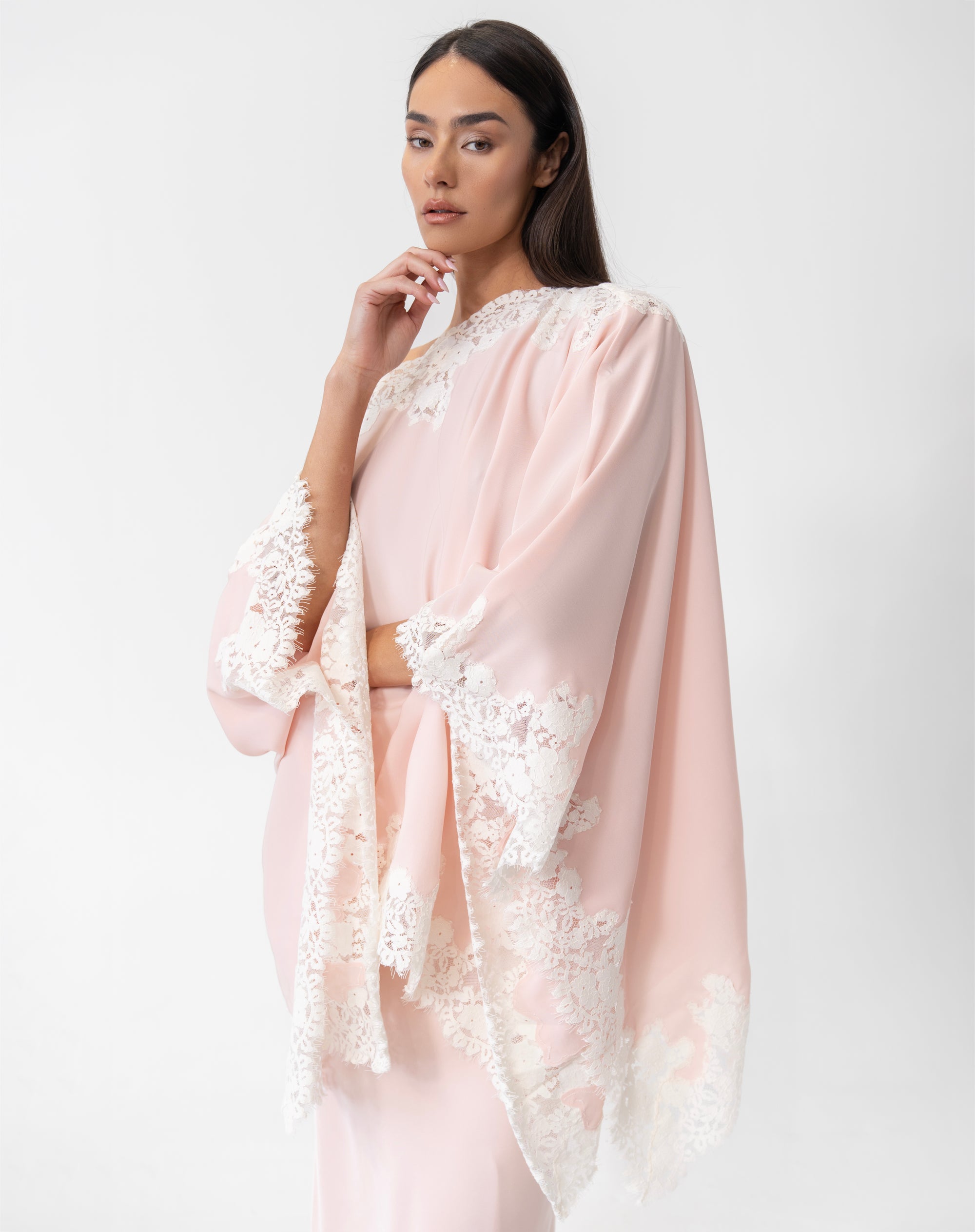 Elsie Lace Cape Top, Pink
