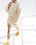 August Sweatshirt Mini Dress, Butter Yellow