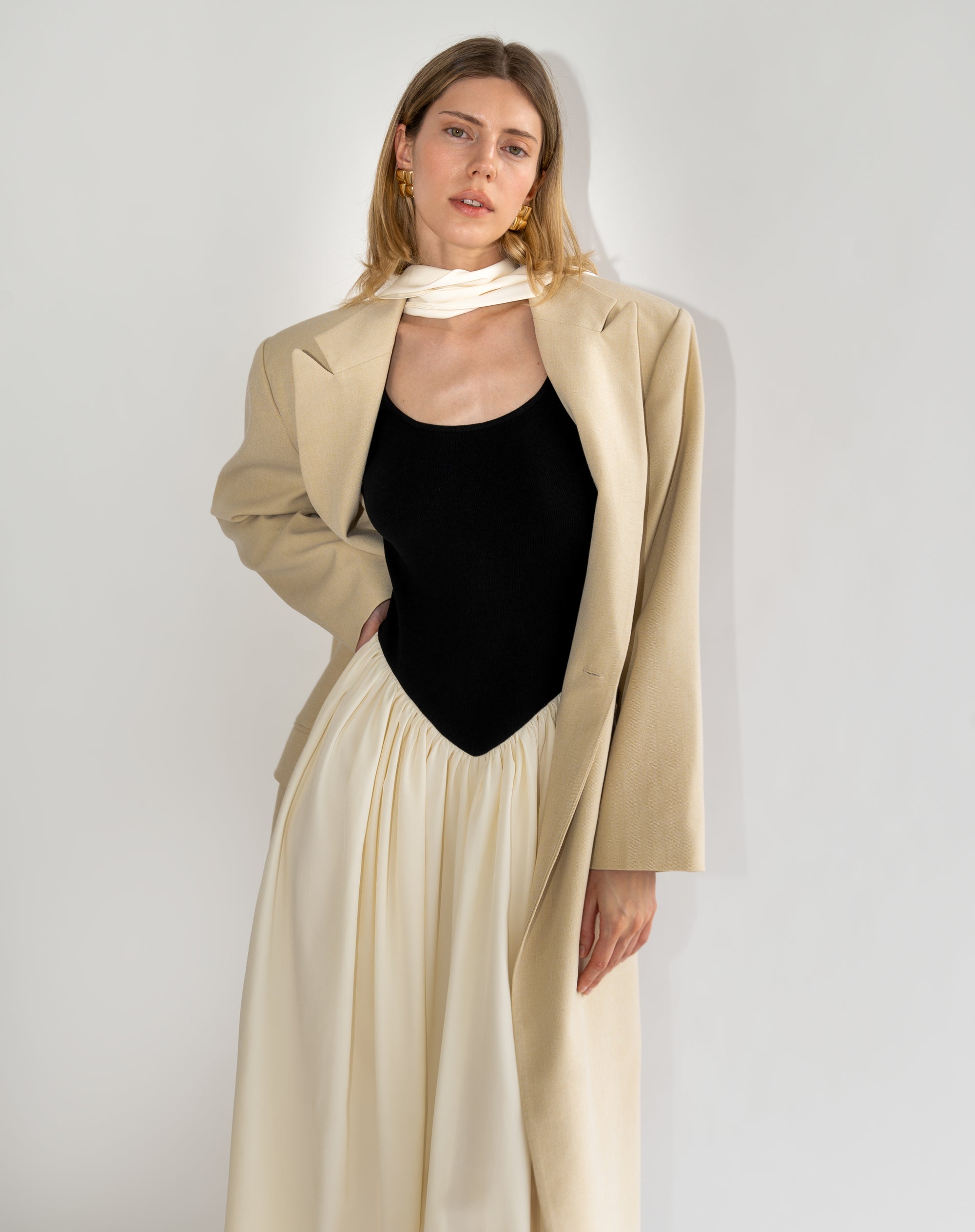 Loie Oversized Maxi Coat, Tan