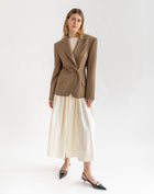 Sadie Oversized Shoulder Cinched Blazer, Umber[Pre Order]