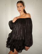 Blusa fruncida con hombros descubiertos Elora, color melocotón
