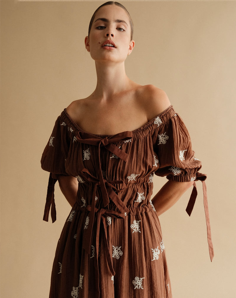Aurora Dress, Dark Brown