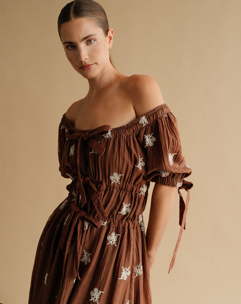 Aurora Dress, Dark Brown