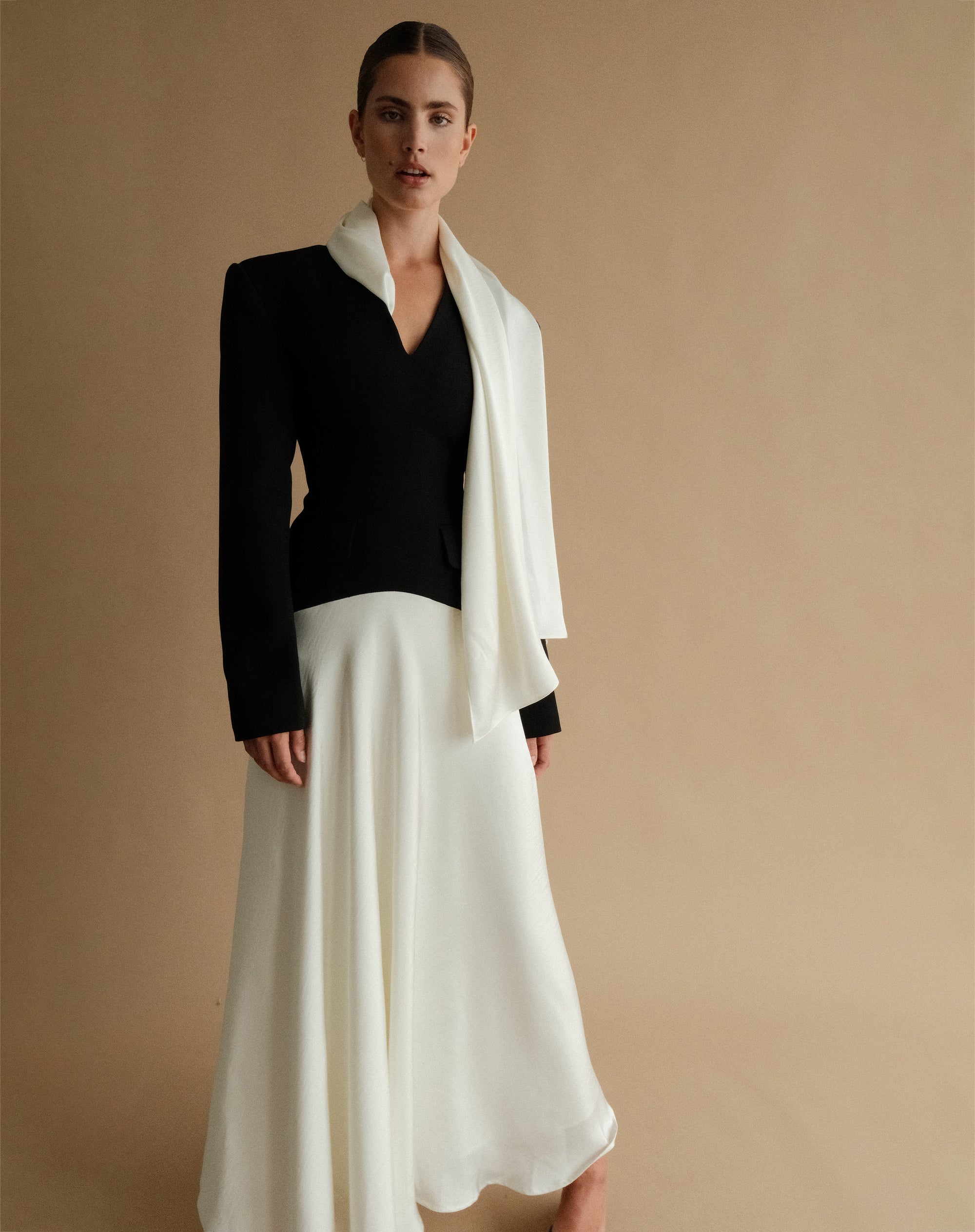Phoebe Dress, Black/White
