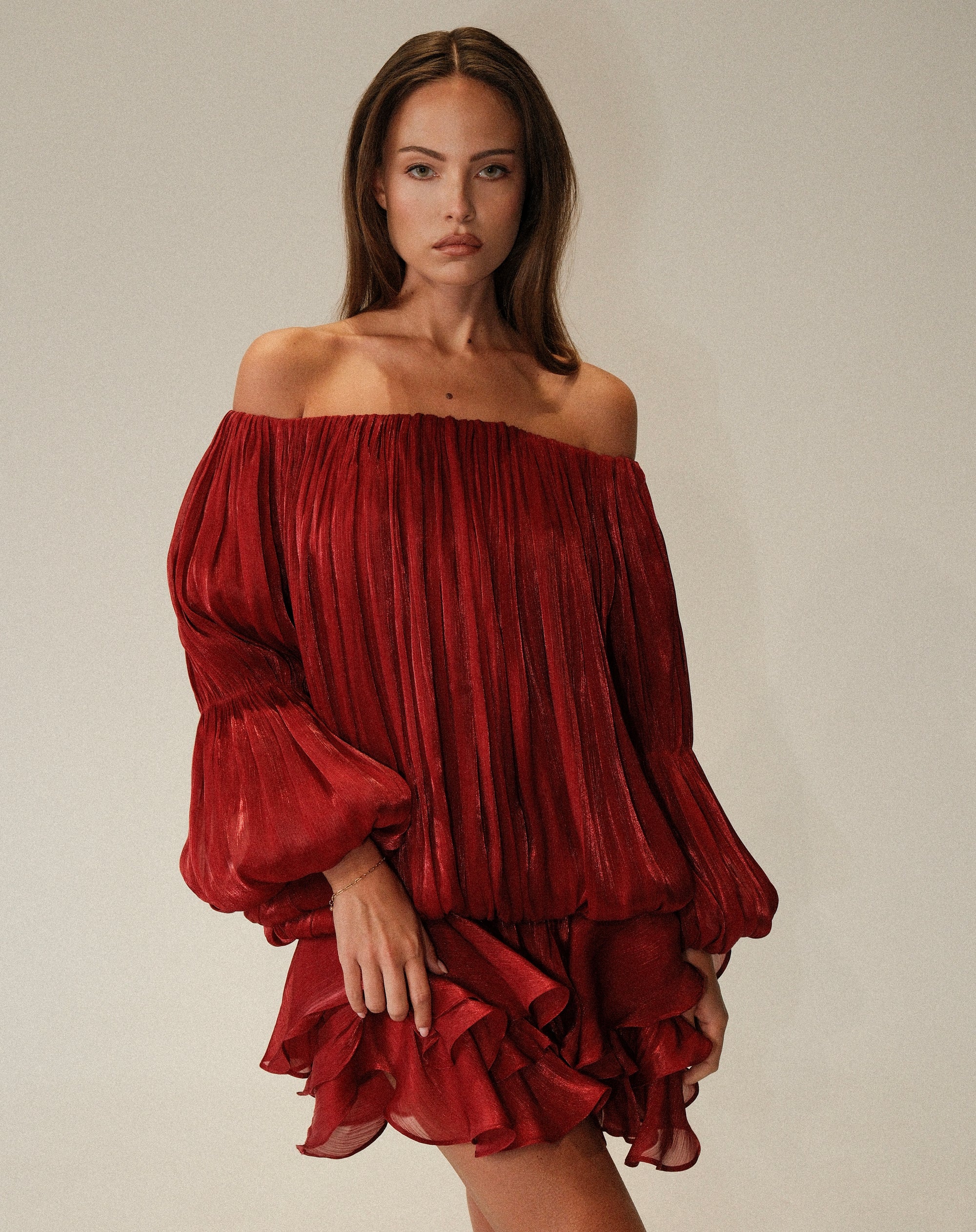 Elora Dress, Burgundy