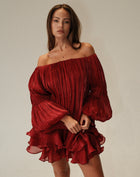 Elora Dress, Burgundy