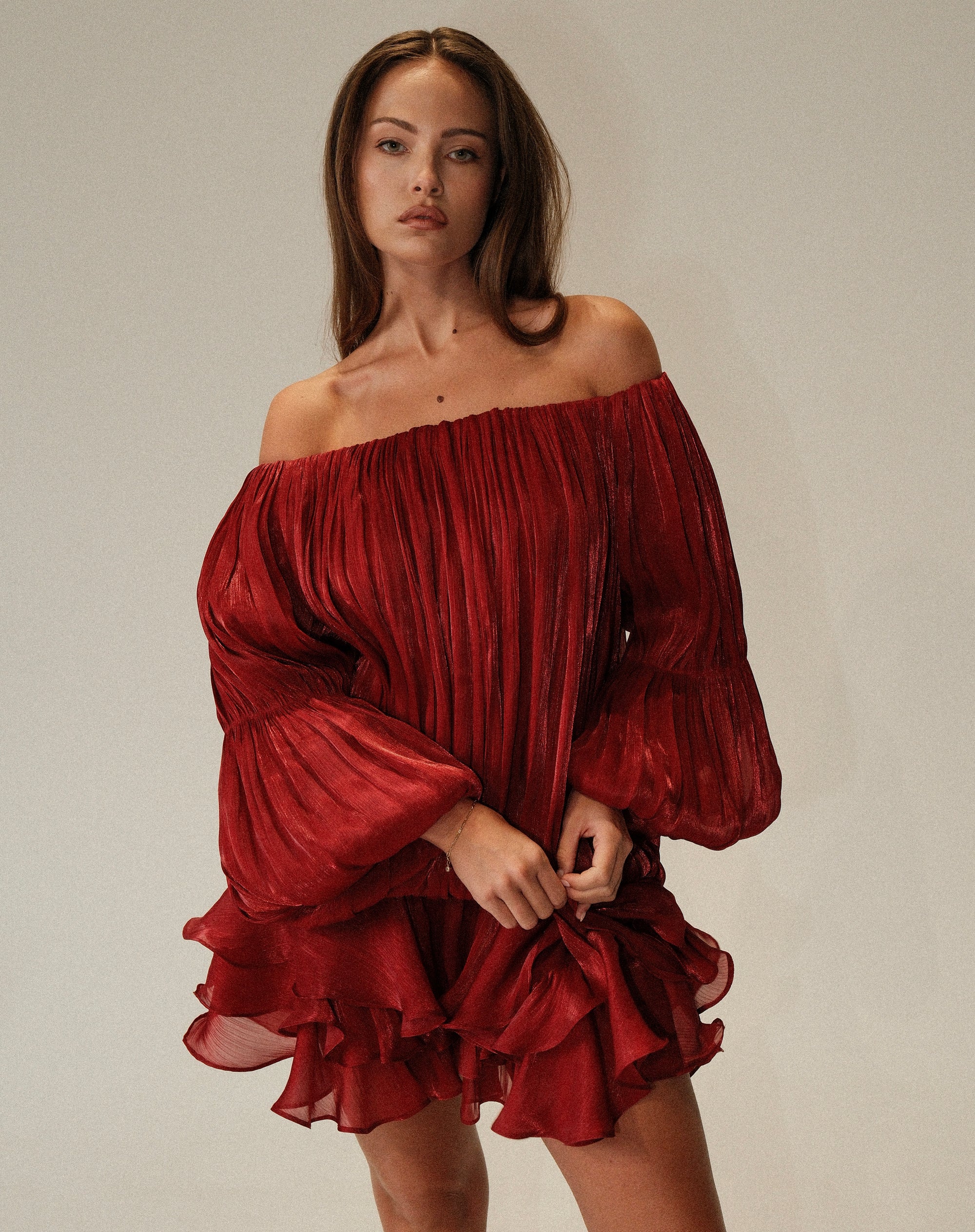 Elora Dress, Burgundy