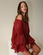 Elora Dress, Burgundy