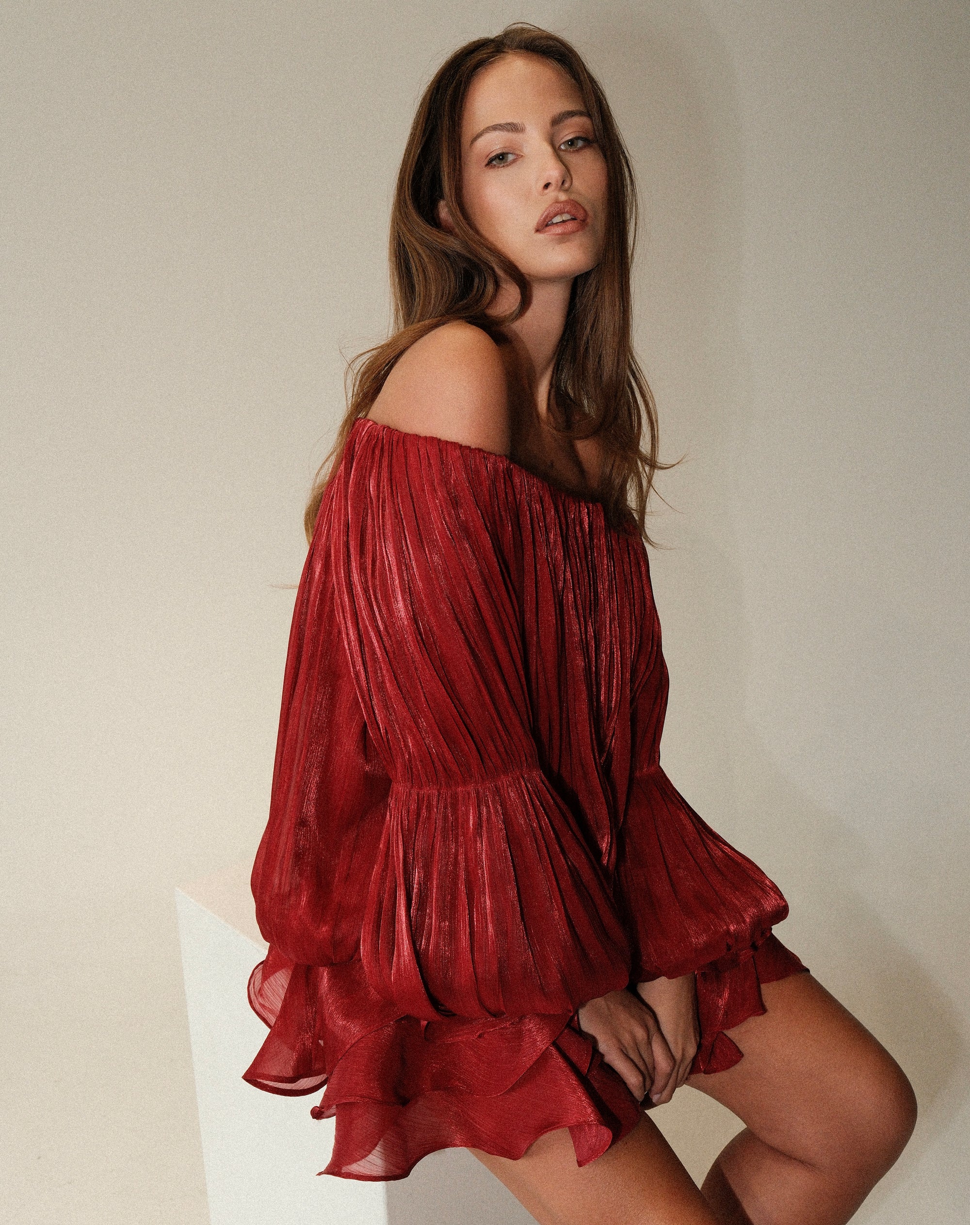 Elora Dress, Burgundy