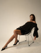 Blusa fruncida con hombros descubiertos Elora, color melocotón