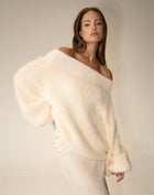 Dakota Off Shoulder Sweater, Cream