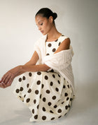 Chloe Dress, Brown Polka