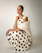 Chloe Dress, Brown Polka