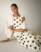 Chloe Dress, Brown Polka