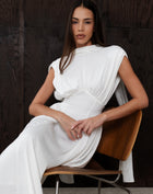 Eliana Sleeveless Scarf Dress, White