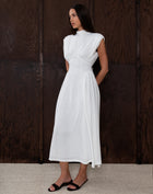 Eliana Sleeveless Scarf Dress, White