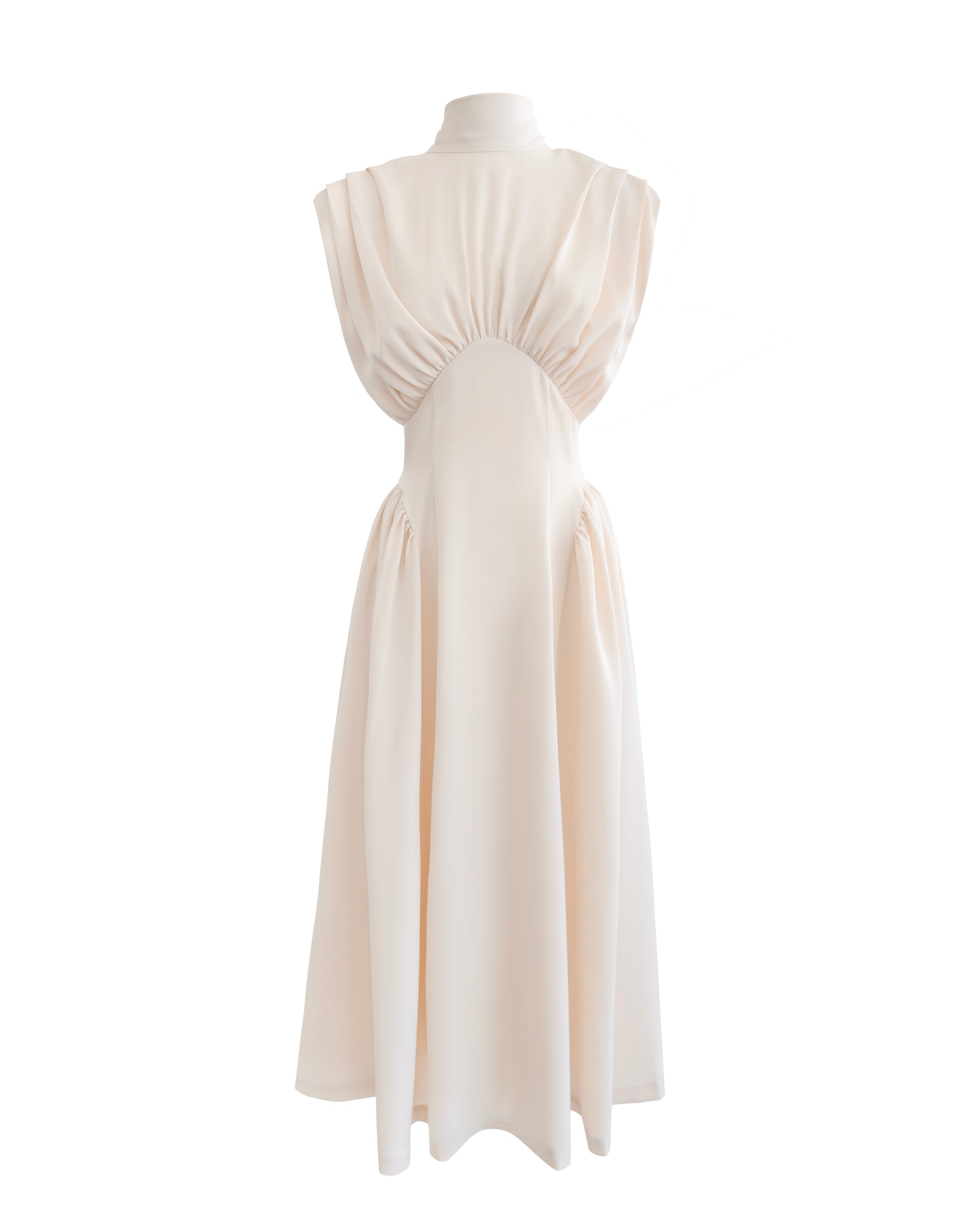 Robe sans manches nouée au dos Eliana, ivoire
