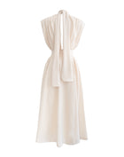 Robe sans manches nouée au dos Eliana, ivoire