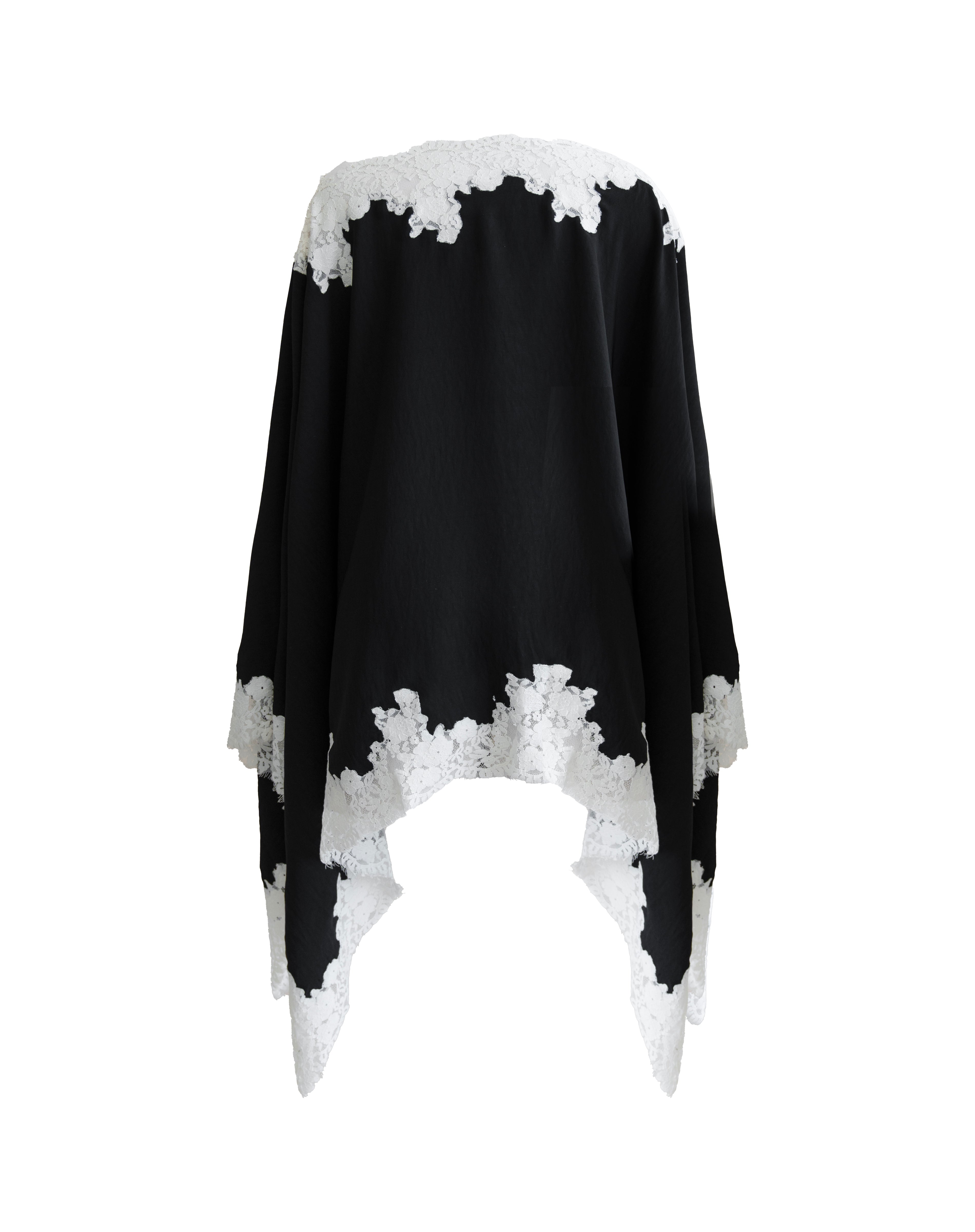 Elsie Lace Cape Top, Black | The Bekk