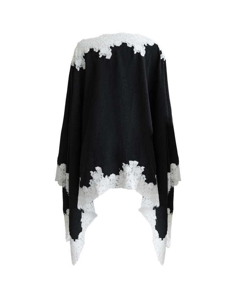 Elsie Lace Cape Top, Black