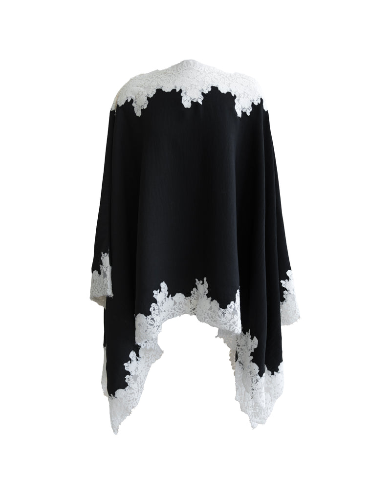 Elsie Lace Cape Top, Black