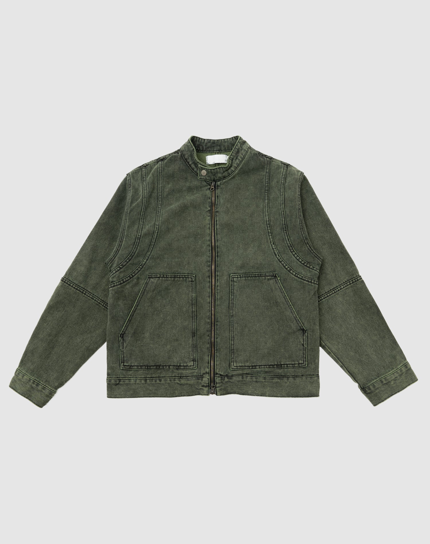 Reece Oversized Denim Jacket, Green Wash