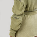 Cora Cargo Cropped Sweatshirt, Vintage Washed Green - The Bekk