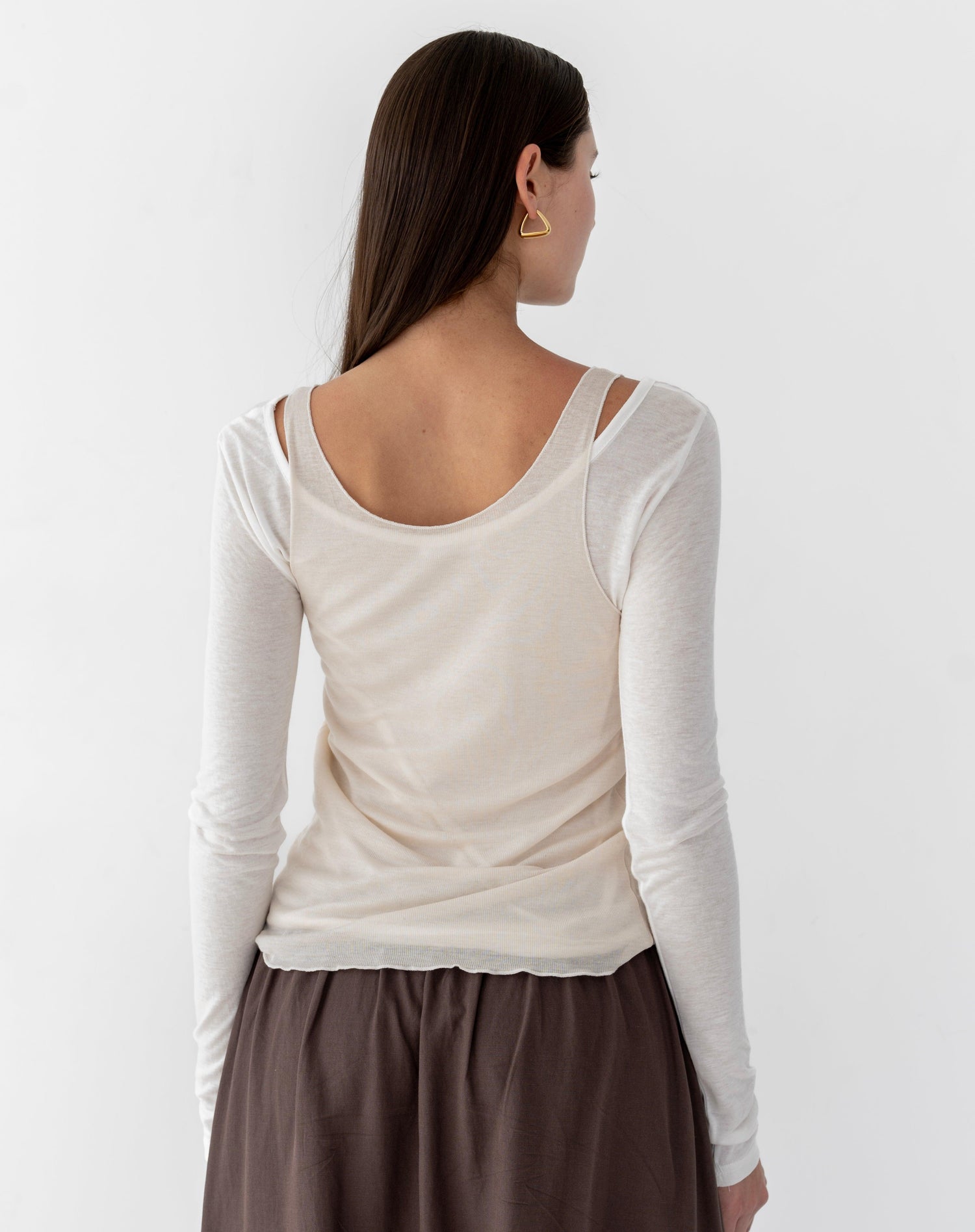 Elijah Double Layered Sleeveless Top Set, Ivory - The Bekk