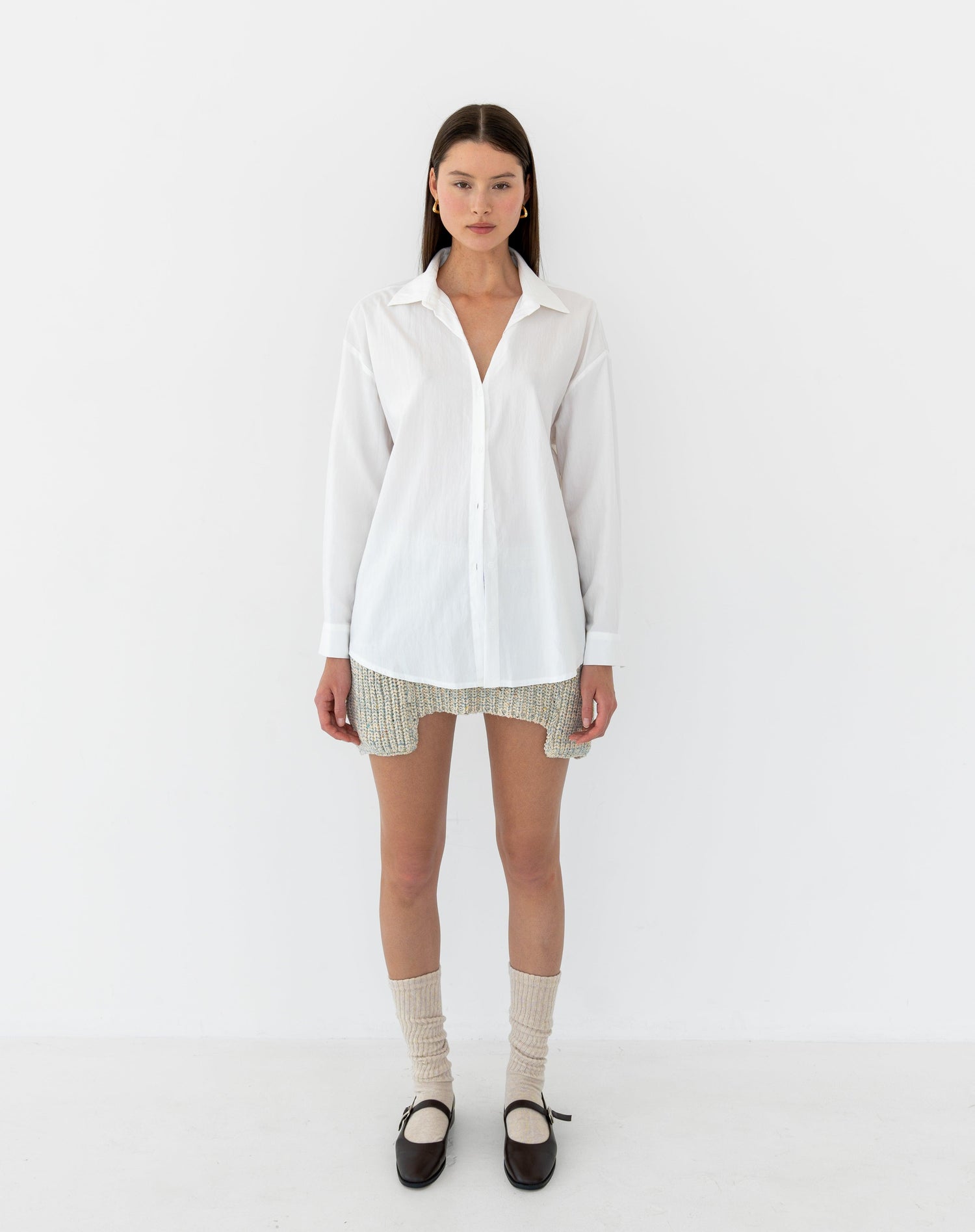 Margot Sweater Knit Mini Skirt, Ivory Multi - The Bekk