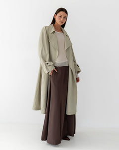 Nevaeh Maxi Flared Skirt, Brown - The Bekk
