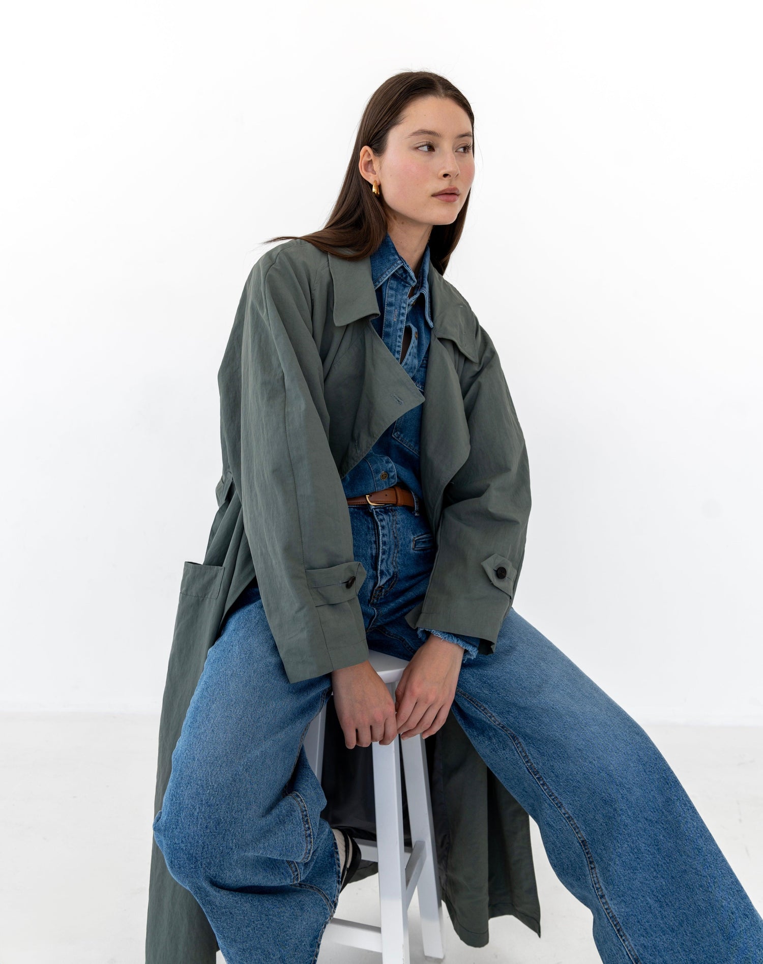 Serenity Fringe Denim Shirt, Mid Wash - The Bekk