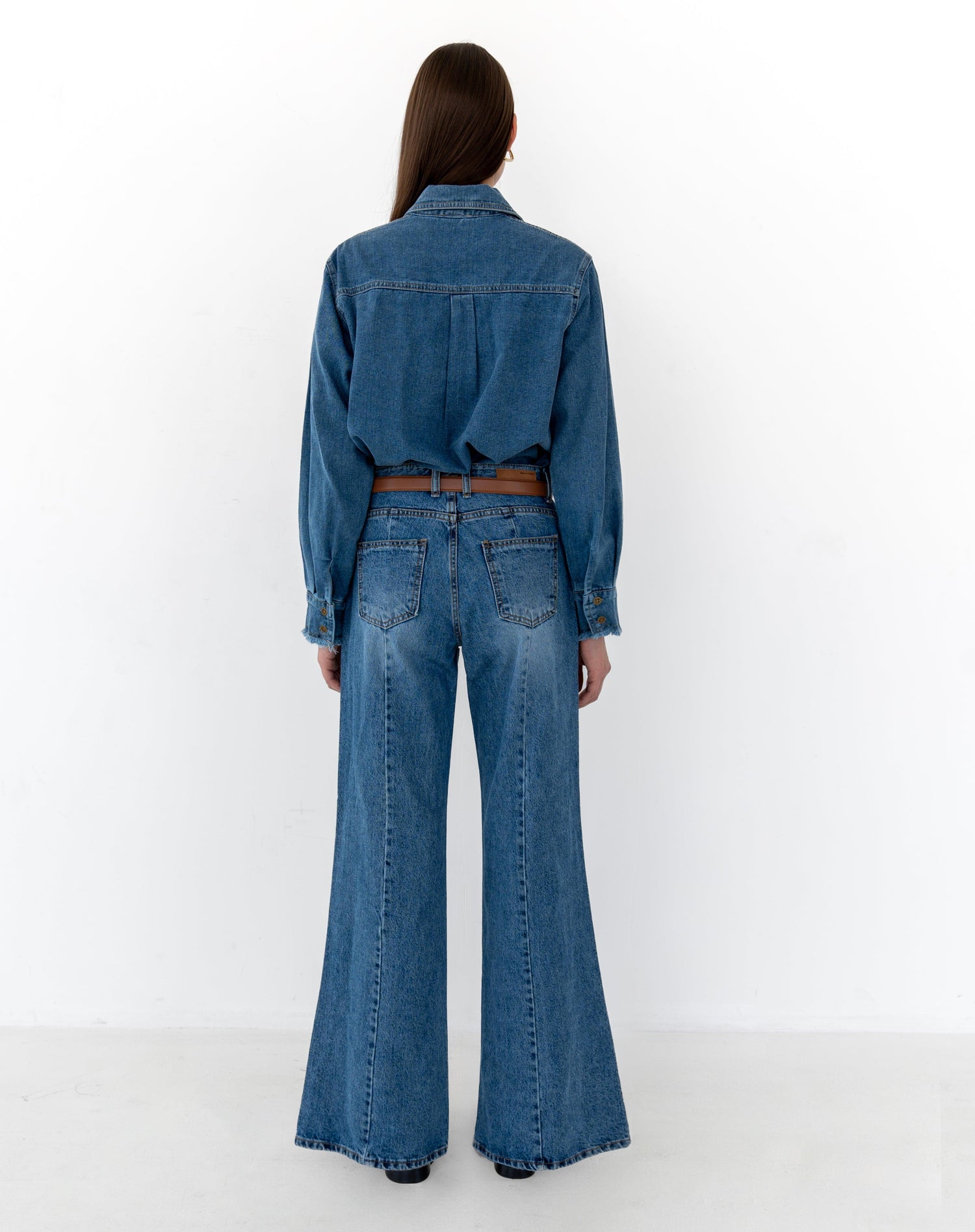 Serenity Fringe Denim Shirt, Mid Wash - The Bekk