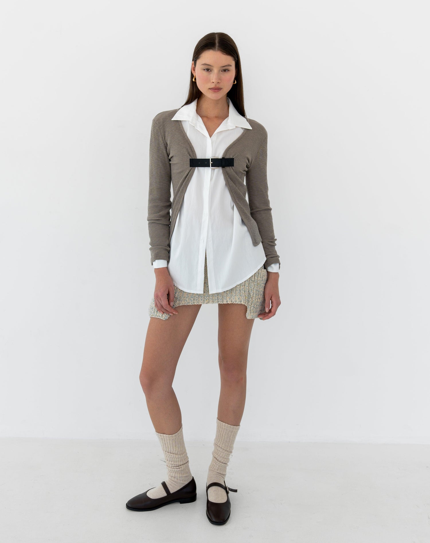 Skye Open Back Long Sleeve Shirt, White - The Bekk