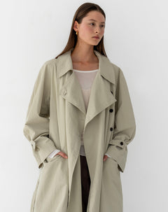 Zoey Oversized Trench Coat, Beige - The Bekk